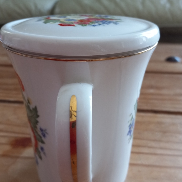 Adeline Porcellana Fine Disegno Italian Tea Mug/Cup Infuser Lid- Rare Find - Picture 7 of 9
